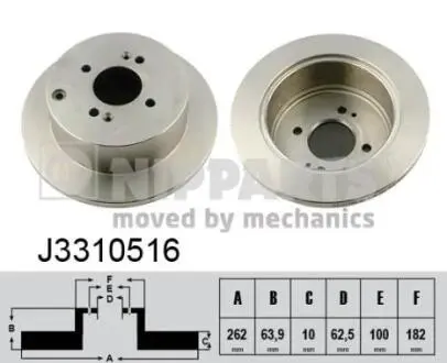 Гальмiвнi диски NIPPARTS J3310516