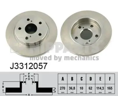 Гальмiвнi диски NIPPARTS J3312057