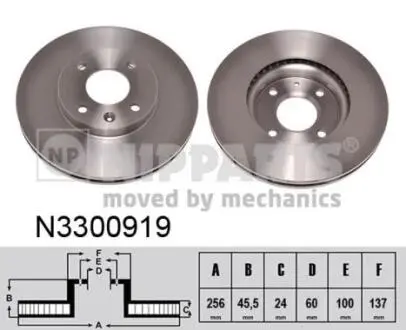 Гальмiвнi диски NIPPARTS N3300919