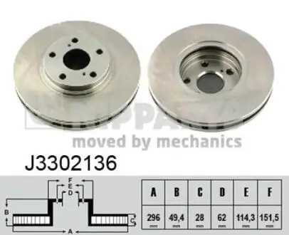 Гальмiвнi диски NIPPARTS J3302136