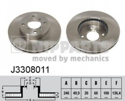 Тормозные диски NIPPARTS J3308011
