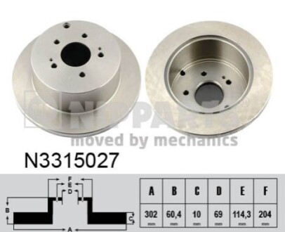 Гальмiвнi диски NIPPARTS N3315027