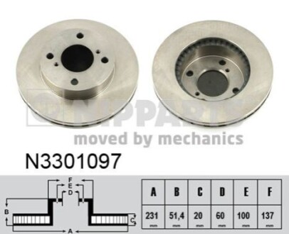 Гальмiвнi диски NIPPARTS N3301097