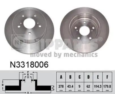 Гальмiвнi диски NIPPARTS N3318006