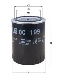 Масляный фильтр MAHLE / KNECHT OC199