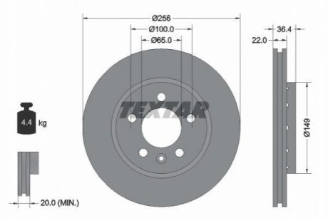 Тормозной диск TEXTAR 92098603