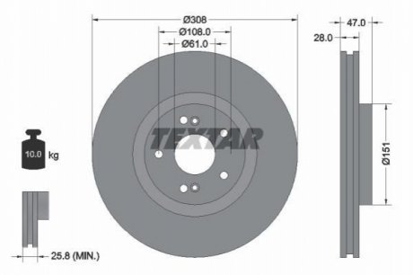 Тормозной диск TEXTAR 92174005