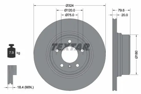 Тормозной диск TEXTAR 92146303