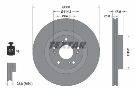 Тормозной диск TEXTAR 92177903