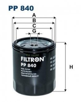 Фільтр паливний MB OM615-617 FILTRON PP840 (фото 1)