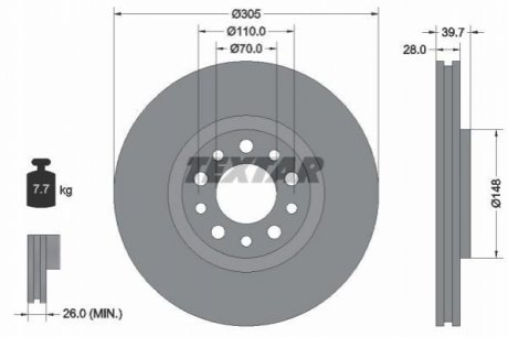 Тормозной диск TEXTAR 92145003