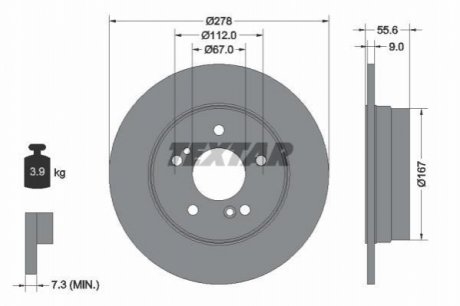 Тормозной диск TEXTAR 92032703 (фото 1)