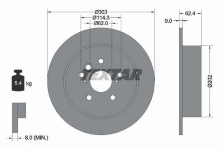 Гальмівний диск TEXTAR 92144103 (фото 1)