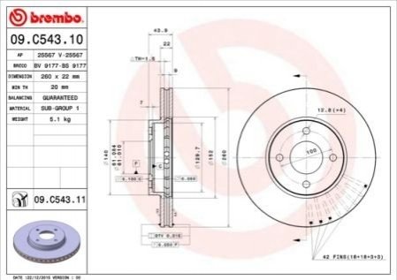 Тормозной диск BREMBO 09.C412.13