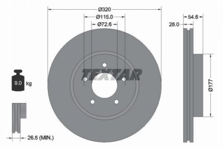 Тормозной диск TEXTAR 92235403