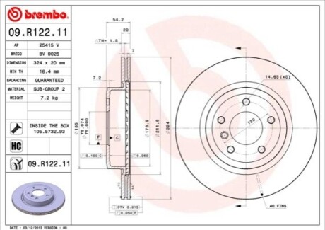 Тормозной диск BREMBO 09.R122.11