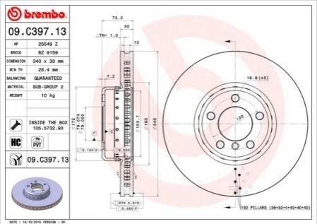 Тормозной диск BREMBO 09.C397.13