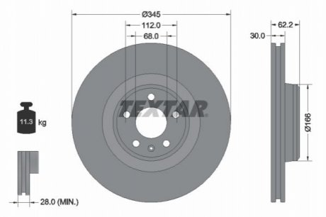 Тормозной диск TEXTAR 92294305 (фото 1)