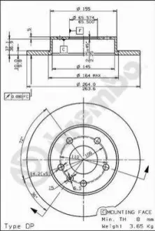 Тормозной диск BREMBO 08.7627.75