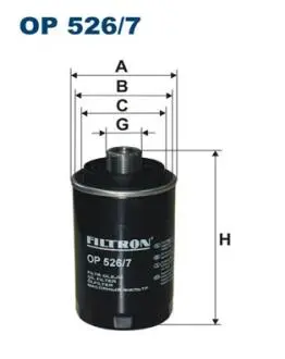 Фiльтр масляний FILTRON OP526/7