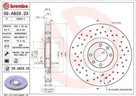 Тормозной диск BREMBO 09.D096.13