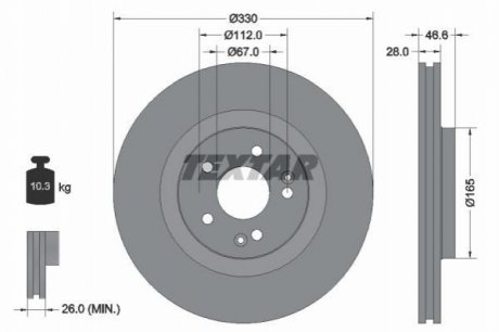 Тормозной диск TEXTAR 92151005 (фото 1)
