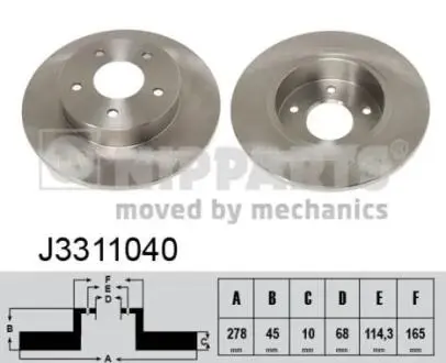 Гальмiвнi диски NIPPARTS J3311040