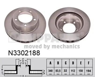 Гальмiвнi диски NIPPARTS N3302188