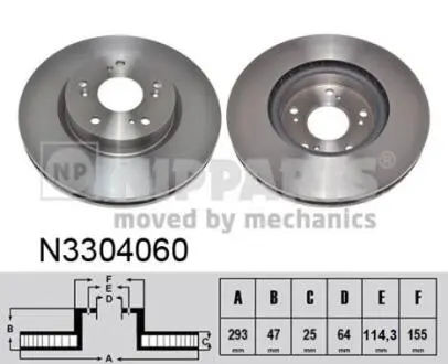 Гальмiвнi диски NIPPARTS N3304060
