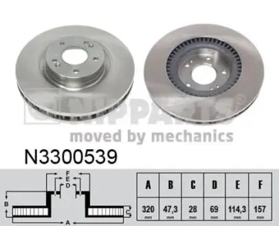 Гальмівний диск NIPPARTS N3300539