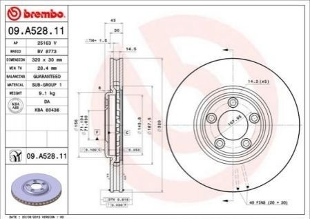 Тормозной диск BREMBO 09.A528.11