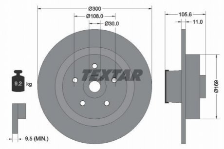 Тормозной диск TEXTAR 92252903