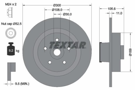 Тормозной диск TEXTAR 92252903