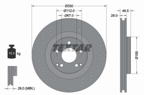 Тормозной диск TEXTAR 92119805