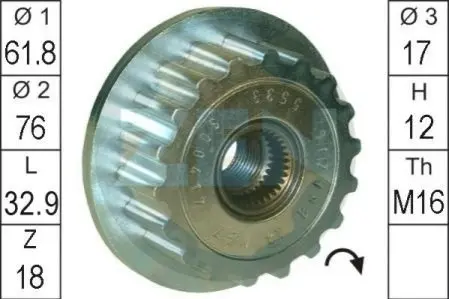 Шкив генератора ZEN ZN5533