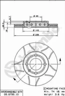 Тормозной диск BREMBO 09.6799.75