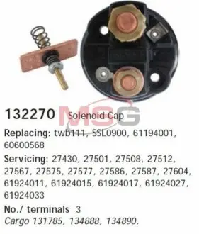 Кришка втягуючого реле CARGO 132270