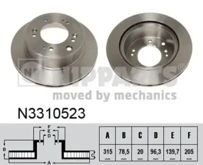 Гальмiвнi диски NIPPARTS N3310523