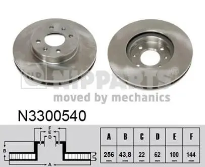 Гальмiвнi диски NIPPARTS N3300540