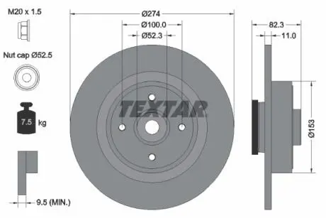 Тормозной диск TEXTAR 92141403