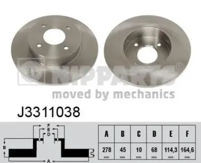 Гальмiвнi диски NIPPARTS J3311038