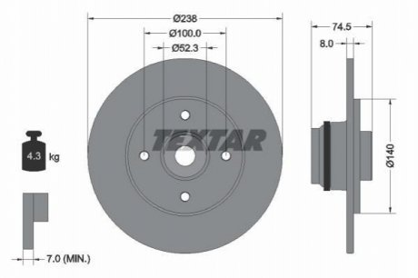 Гальмівний диск TEXTAR 92154003 (фото 1)