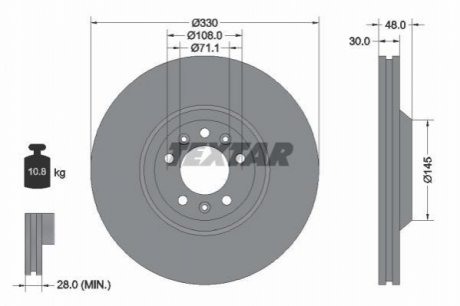 Тормозной диск TEXTAR 92129503