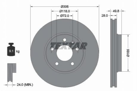 Гальмівний диск TEXTAR 92116003