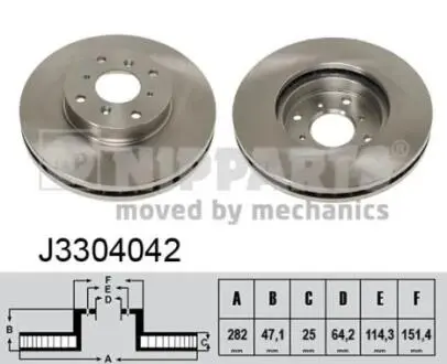 Гальмiвнi диски NIPPARTS J3304042