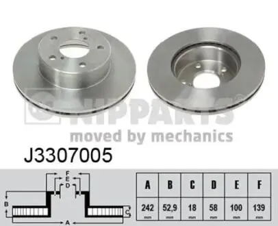Гальмiвнi диски NIPPARTS J3307005