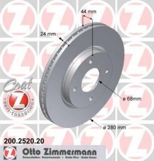 Тормозные диски передние ZIMMERMANN 200252020 (фото 1)