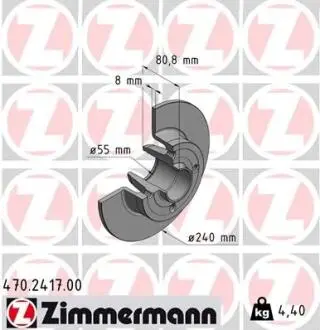 Гальмiвнi диски заднi ZIMMERMANN 470241700