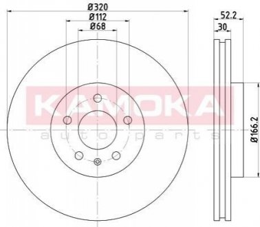 Гальмiвнi диски Audi A4/A5/Q5 07-17 KAMOKA 1031055 (фото 1)