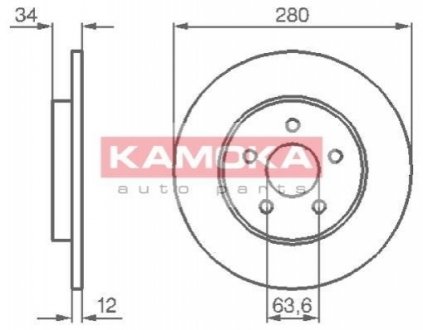 Гальмiвнi диски FORD MONDEO III 00-/JAGUAR X-TYPE 01- KAMOKA 1032252 (фото 1)